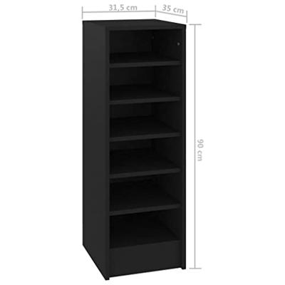 VidaXL Schoenenkast 31,5x35x90 cm bewerkt hout zwart