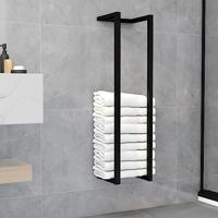 VidaXL Handdoekenrek 25x20x95 cm ijzer zwart - thumbnail