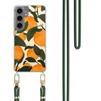 Samsung Galaxy S24 hoesje met groen koord - Orange garden - thumbnail
