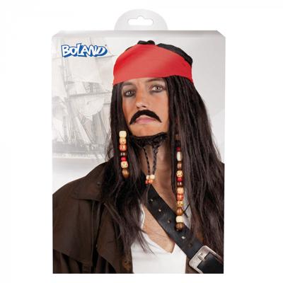 Boland Pruik tobias met bandana, snor en baard