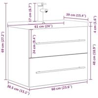 2-delige Badkamermeubelset bewerkt hout sonoma eikenkleurig - thumbnail