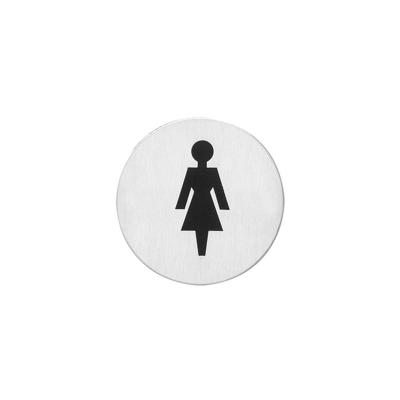 Pictogram damestoilet zelfklevend rond rvs ge