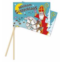 Sint Zwaaivlaggetjes Welkom Sinterklaas 20x30cm (10st) - thumbnail