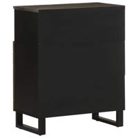 Dressoir 60x33x75 cm massief mangohout zwart - thumbnail