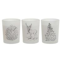 Kaars DKD Home Decor Wit Kerstmis 5 x 5 x 6 cm (3 Stuks) - thumbnail