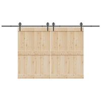 Doos met onderdelen voor schuifdeur 400 cm staal zwart - thumbnail