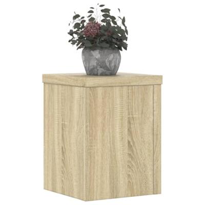 Plantenstandaards 2 st 15x15x20 cm bewerkt hout sonoma eiken