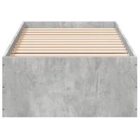 Bedframe bewerkt hout betongrijs 100x200 cm - thumbnail