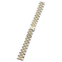 By Qubix - Metalen schakelbandje - Zilver met goud - Compatible met Garmin Lily 2 - Compatible Garmin bandje - thumbnail