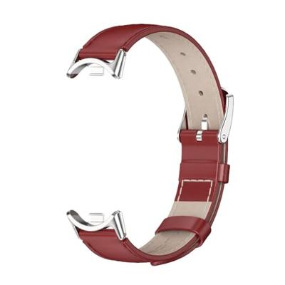 Echt leren bandje - Rood - Xiaomi Smart Band 8 / 9 / 10 Echt leren bandje - Rood - Xiaomi Smart Band 8 / 9 / 10