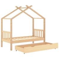 Kinderbedframe met lade massief grenenhout 80x160 cm - thumbnail