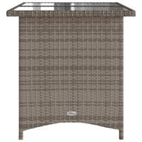 Tuintafel met glazen blad 110x68x70 cm poly rattan grijs - thumbnail