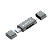 Vention CCHH0 geheugenkaartlezer USB Type-A/USB Type-C/Micro-USB Grijs - thumbnail
