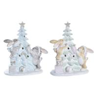 Kerstversiering DKD Home Decor Boomstructuur Hars (13,5 x 8 x 16 cm) (2 Stuks) - thumbnail