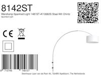 Steinhauer Wand BooglampSparkled RVS met witte kap - 8142ST - thumbnail