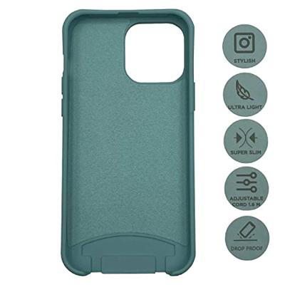 Høyde - iPhone 13 Pro Max - Telefoonhoes met koord - Donkergroen Høyde - iPhone 13 Pro Max - Telefoonhoes met koord - Donkergroen