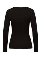 Hanro Dames ski ondergoed Wol & Zijde V-hals shirt zwart 071418 - thumbnail
