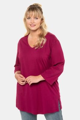 Ulla Popken Longshirt, relaxed, V-hals, 3/4 mouwen - Grote Maten Ulla Popken Longshirt, relaxed, V-hals, 3/4 mouwen - Grote Maten