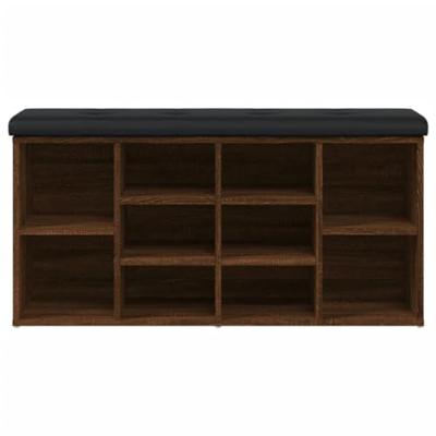 Schoenenbank 102x32x50 cm bewerkt hout bruin eikenkleur