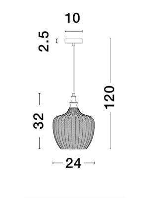 Lyora HanglampLoni blauw glas - 9191243
