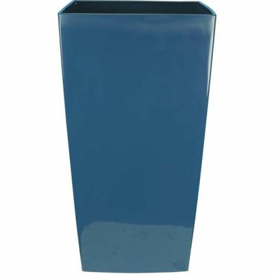 RIVIERA NUANCE vierkante bloembak - Kunststof - L38xD38xH69 cm - Blauw