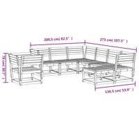 8-delige Loungeset massief grenenhout wasbruin - thumbnail
