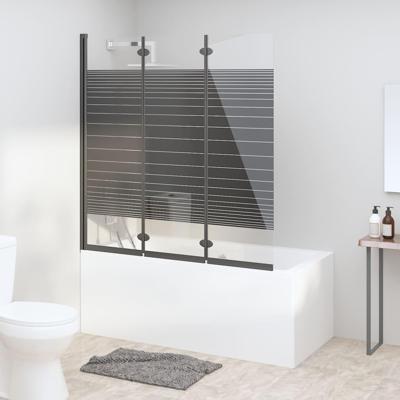 Douchewand inklapbaar 3 panelen 130x130 cm ESG zwart Douchewand inklapbaar 3 panelen 130x130 cm ESG zwart