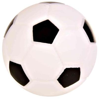 TRIXIE VOETBAL VINYL ZWART / WIT 6X6X6 CM 4 ST