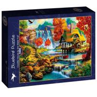 Country House by the Water Fall Puzzel 1000 Stukjes - thumbnail