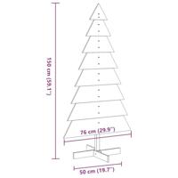Kerstdecoratie kerstboom 150 cm massief grenenhout wasbruin - thumbnail