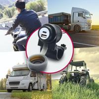 Albrecht Motorrad Duo USB A+C Steckdose QC3.0 12-24 Volt Motorfiets Duo USB A+C stopcontact QC3.0 12-24 volt Stroombelasting (max.): 2 A Dubbel USB-stopcontact - thumbnail