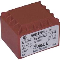 Weiss Elektrotechnik 85/317 Printtransformator 1 x 230 V 2 x 9 V/AC 1.50 VA 83 mA - thumbnail