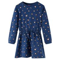 VidaXL Kinderjurk met lange mouwen 140 marineblauw - thumbnail