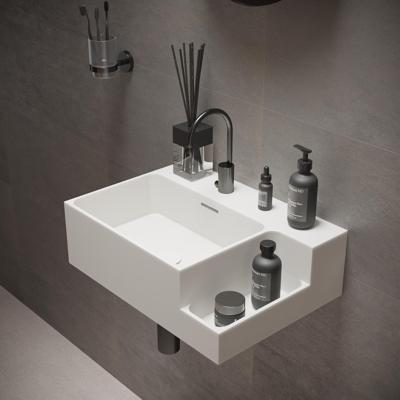 Fontein Ideavit Soliddual 1.0 50x36x15.5 cm Solid Surface Met Opbergruimte Rechts Mat Wit