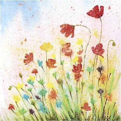 Creativ Company Servetten, papaver, afm 33x33 cm, 20 stuk/ 1 doos