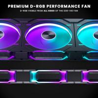 Phanteks D30 PWM Regular Airflow D-RGB PC-ventilator Zwart (b x h x d) 140 x 30 x 140 mm - thumbnail
