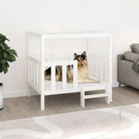 VidaXL Hondenmand 105,5x83,5x100 cm massief grenenhout wit - thumbnail