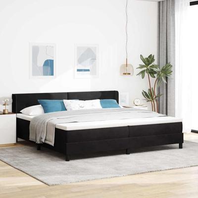 Boxspringbed met Matras Zwart 100x200 cm Fluweel Zwart