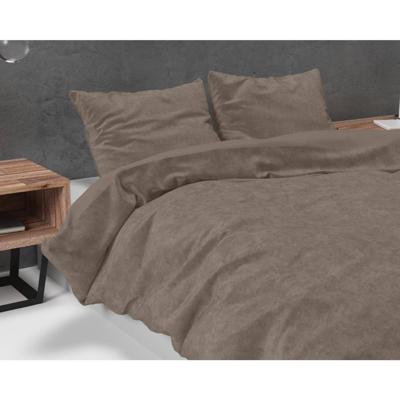 Sleeptime Velvet Uni - Taupe - Dekbedovertrek 1-persoons (140 x 220 cm + 1 kussensloop) Dekbedovertrek