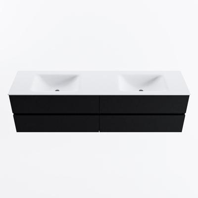 MONDIAZ VICA 180cm badmeubel onderkast Urban 4 lades. Wastafel CLOUD dubbel 2 kraangaten, kleur Talc.