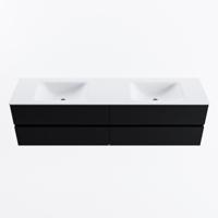 MONDIAZ VICA 180cm badmeubel onderkast Urban 4 lades. Wastafel CLOUD dubbel 2 kraangaten, kleur Talc. - thumbnail