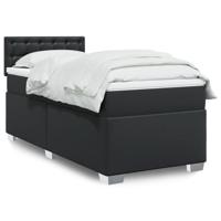 Boxspring met matras kunstleer zwart 80x200 cm - thumbnail