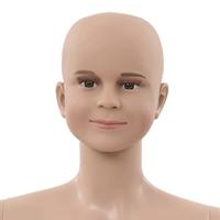 VidaXL Etalagepop kind met glazen voet 140 cm beige - thumbnail
