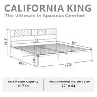 Bedframe met hoofdbord metaal zwart 183x213 cm - thumbnail