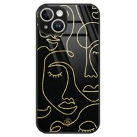 iPhone 14 glazen hardcase - Abstract faces - thumbnail