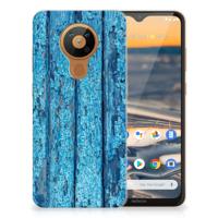 Nokia 5.3 Bumper Hoesje Wood Blue - thumbnail