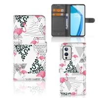 OnePlus 9 | Telefoonhoesje | Met pasjeshouder | Flamingo Triangle - thumbnail