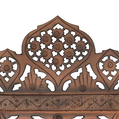 Kamerscherm 5 panelen handgesneden 200x165 cm mangohout bruin