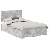 Bedframe met hoofdeinde Beton Grijs 120 x 190 cm Bewerkt hout - thumbnail