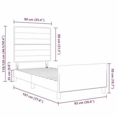 Bedframe met hoofdeinde Crème 90 x 190 cm Stof
